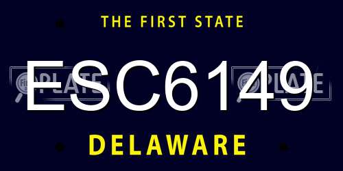 ESC6149 Delaware License Plate