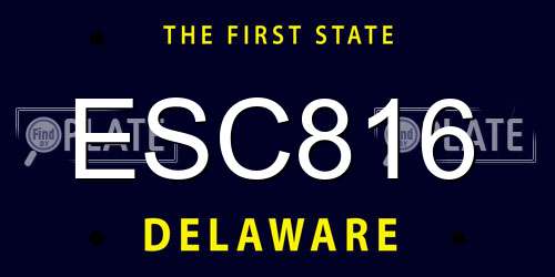 ESC816 Delaware License Plate