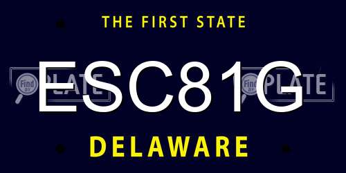 ESC81G Delaware License Plate