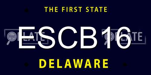 ESCB16 Delaware License Plate