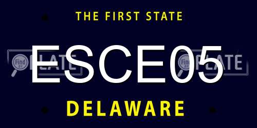 ESCE05 Delaware License Plate