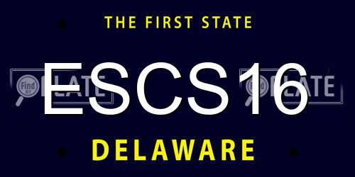 ESCS16 Delaware License Plate