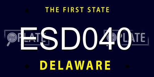 ESD040 Delaware License Plate