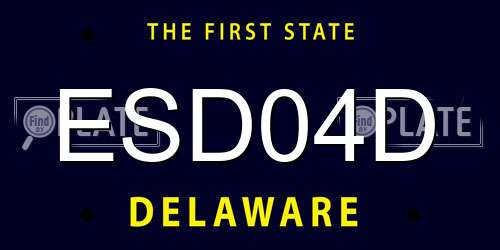 ESD04D Delaware License Plate