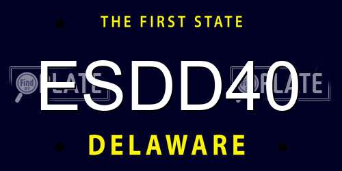 ESDD40 Delaware License Plate