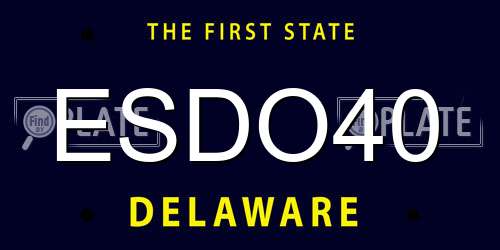 ESDO40 Delaware License Plate