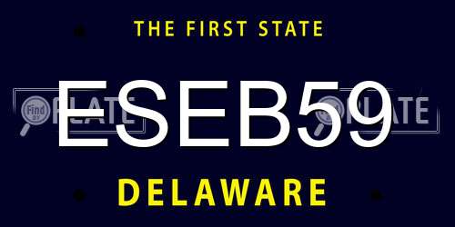 ESEB59 Delaware License Plate
