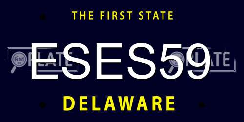 ESES59 Delaware License Plate