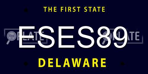 ESES89 Delaware License Plate