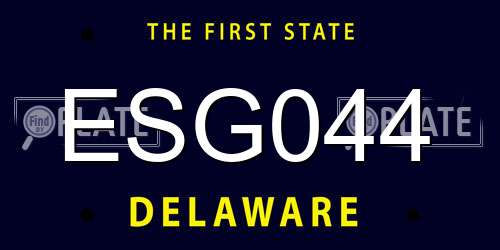 ESG044 Delaware License Plate