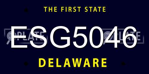 ESG5046 Delaware License Plate