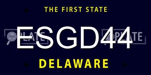 ESGD44 Delaware License Plate