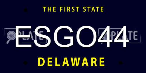 ESGO44 Delaware License Plate