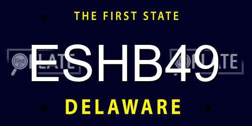 ESHB49 Delaware License Plate