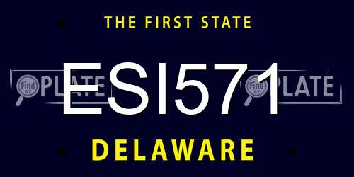 ESI571 Delaware License Plate
