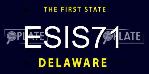 ESIS71 Delaware License Plate