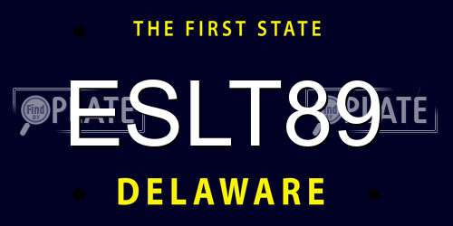 ESLT89 Delaware License Plate