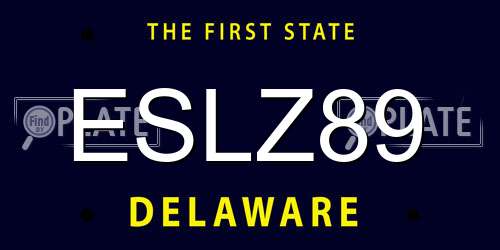 ESLZ89 Delaware License Plate