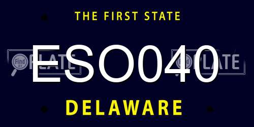 ESO040 Delaware License Plate