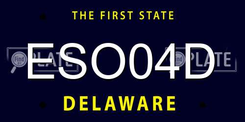 ESO04D Delaware License Plate