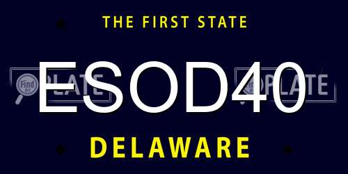 ESOD40 Delaware License Plate