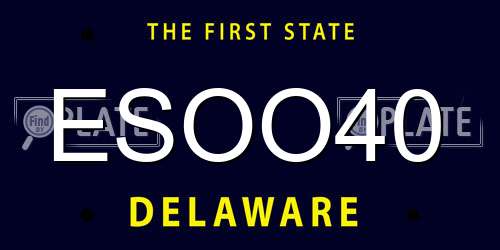 ESOO40 Delaware License Plate
