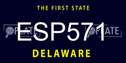 ESP571 Delaware License Plate