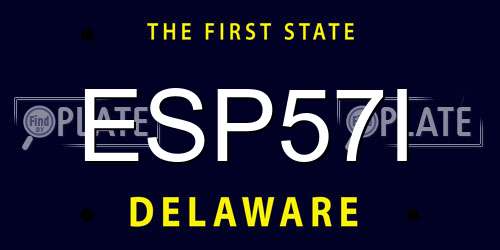 ESP57I Delaware License Plate