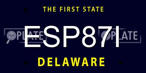 ESP87I Delaware License Plate