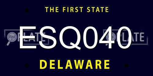ESQ040 Delaware License Plate