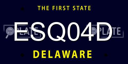 ESQ04D Delaware License Plate