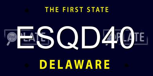 ESQD40 Delaware License Plate