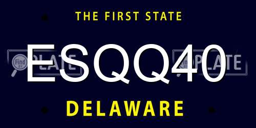 ESQQ40 Delaware License Plate