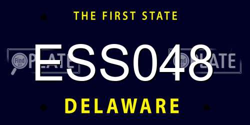 ESS048 Delaware License Plate