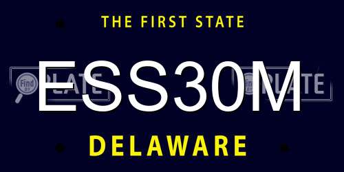 ESS30M Delaware License Plate