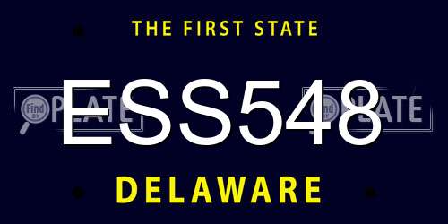 ESS548 Delaware License Plate
