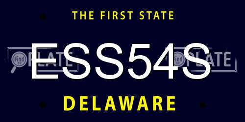 ESS54S Delaware License Plate