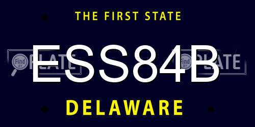 ESS84B Delaware License Plate