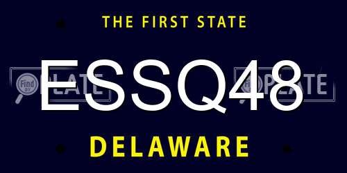 ESSQ48 Delaware License Plate