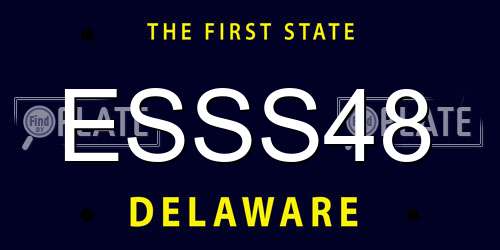 ESSS48 Delaware License Plate