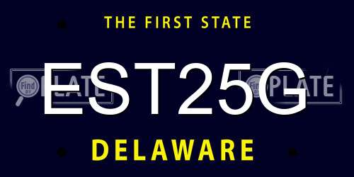 EST25G Delaware License Plate