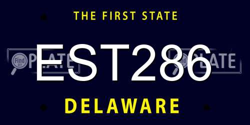 EST286 Delaware License Plate