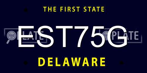 EST75G Delaware License Plate