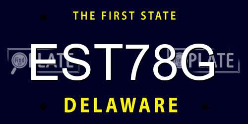 EST78G Delaware License Plate