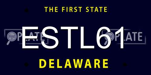 ESTL61 Delaware License Plate