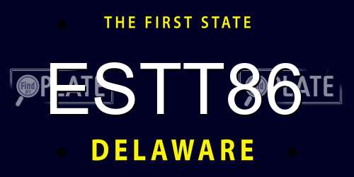 ESTT86 Delaware License Plate