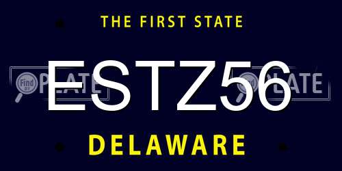 ESTZ56 Delaware License Plate