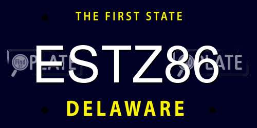 ESTZ86 Delaware License Plate