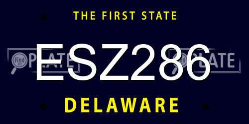 ESZ286 Delaware License Plate