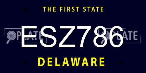 ESZ786 Delaware License Plate